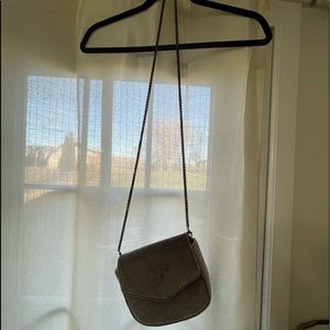 Velet Purple Crossbody bag with handle made by Anthropologie